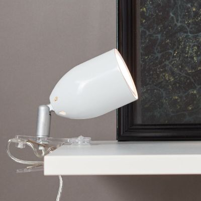 Kunststof klemspot wit, Keke, met schakelaar