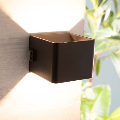 Moderne oplaadbare wandlamp zwart, Puck, 4W, 3000K LED, IP44