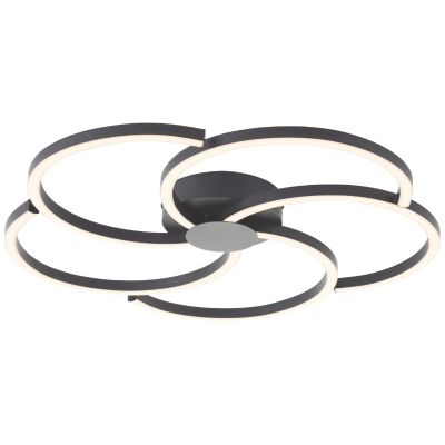 Design plafondlamp zwart, Somia, 32W, 3000K LED, 3-staps dimbaar