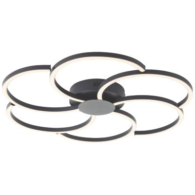 Design plafondlamp zwart, Somia, 32W, warm tot koud wit verstelbare LED, met afstandsbediening