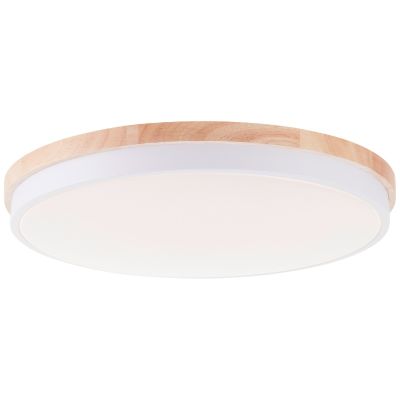 Moderne plafondlamp hout, Marloes, 36W, white switch LED, met afstandsbediening
