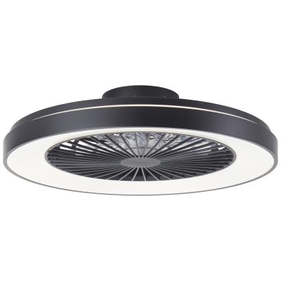Moderne plafondventilator zwart, Mazzaro, 48W, RGBW LED, met afstandsbediening
