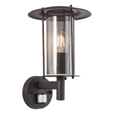 Landelijke buiten wandlamp met bewegingssensor zwart, Gezina, IP44