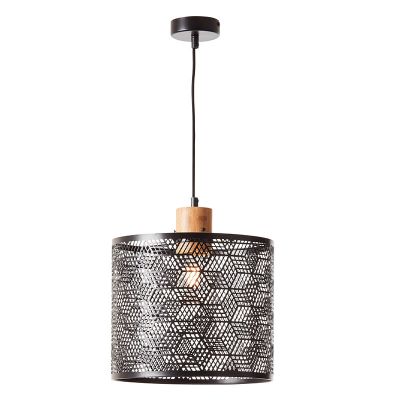 Houten hanglamp zwart, Sherona