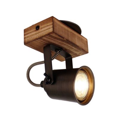 Zwarte plafondspot Clazina, metaal, vintage