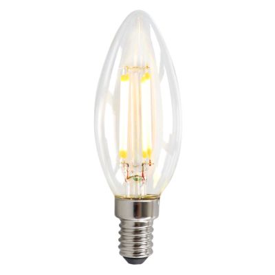 Dimbare Olucia E14 LED kaars, 3W, Transparant glas, 2700k