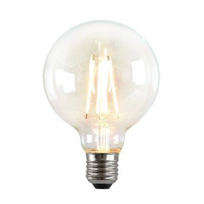 Dimbare Olucia E27 LED lamp, G95, 5W, Transparant glas, 2700k