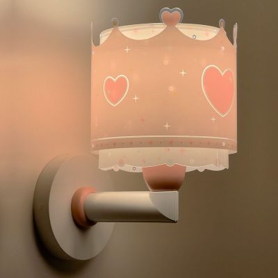 Roze kinder wandlamp Prinses, kunststof