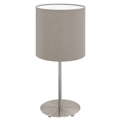 Taupe moderne tafellamp stof, Abano, met schakelaar