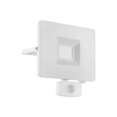 Witte buiten wandlamp met bewegingssensor aluminium, Joey, IP44