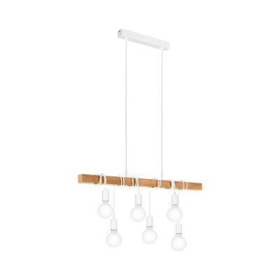 Houten balk hanglamp wit, Anton