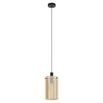 Amberkleurige moderne hanglamp glas, Ritesh