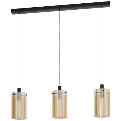 Amberkleurige moderne hanglamp glas, Ritesh