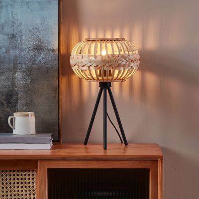 Bruine landelijke tafellamp metaal, Firenze, met schakelaar