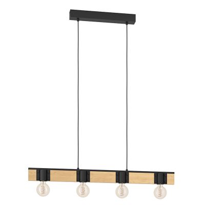 Bruine landelijke tafellamp hout, Angela