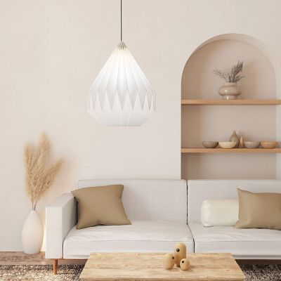 Papieren hanglamp wit, Leco