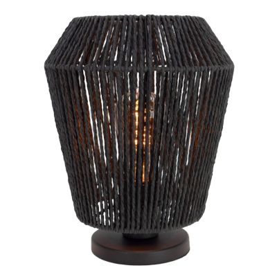 Papieren tafellamp zwart, Caine, met schakelaar