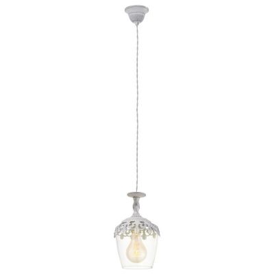 Witte landelijke hanglamp glas, Fredda