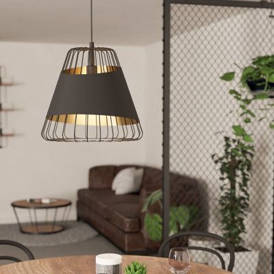 Zwarte retro hanglamp metaal, Joost