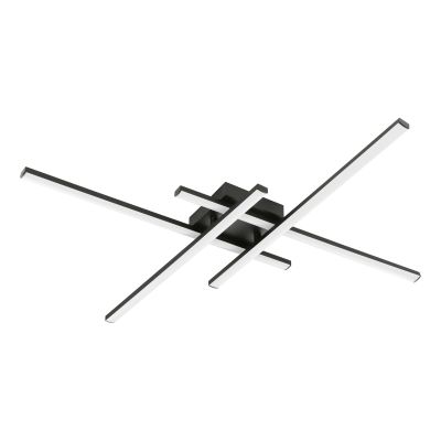 Zwarte design plafonnière kunststof, Vidya, 20W, 4000K LED, 3-staps dimbaar