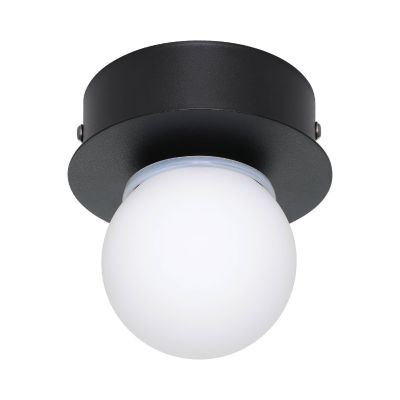 Zwarte moderne plafondlamp staal, Escha, 3,3W, 3000K LED