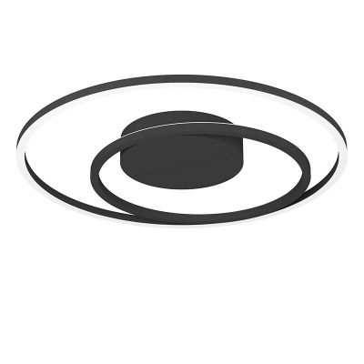 Zwarte moderne smart plafondlamp aluminium, Cecilia, 21,5W, warm tot koud wit verstelbare LED