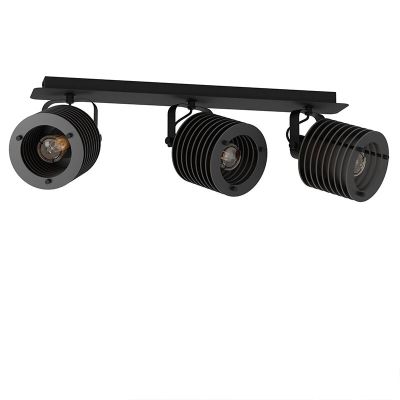 Zwarte industriële plafondspot hout, Randy