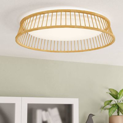 Landelijke plafonnière hout, Jolene, 20W, 3000K LED