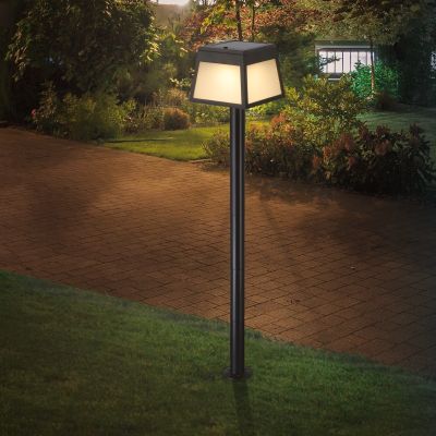 Zwarte solar prikspots kunststof, Imelda, 7,5W, 3000K LED, IP65
