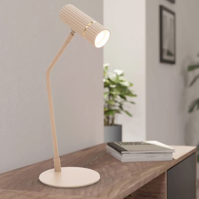 Beige moderne bureaulamp staal, Vahid, met schakelaar