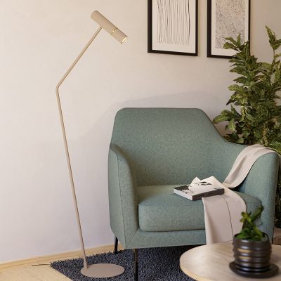 Beige moderne vloerlamp staal, Vahid, met schakelaar