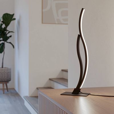 Zwarte design tafellamp staal, Tevin, 12W, 4000K LED, met schakelaar