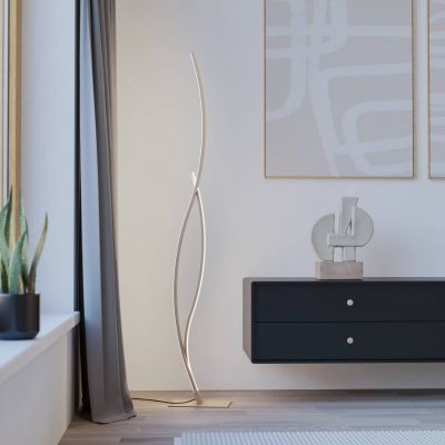 Bruine design vloerlamp staal, Tevin, 20W, 4000K LED, met schakelaar