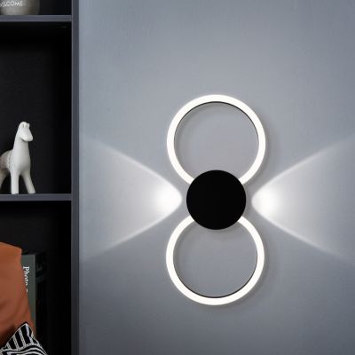 Zwarte design wandlamp aluminium, Vixa, 20W, 3000K LED