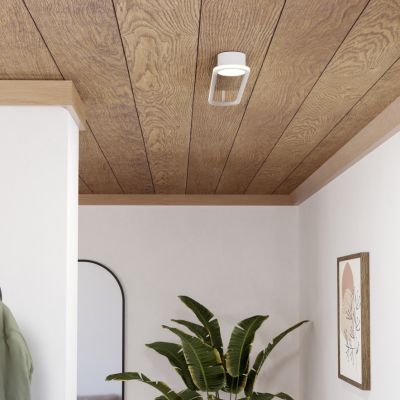 Witte design plafondlamp staal, Constance, 24W, white switch LED