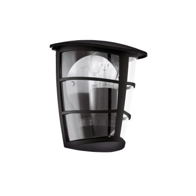 Zwarte moderne buitenlamp kunststof, Inas, IP44