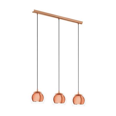Koperen design hanglamp glas, Iroma