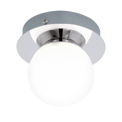 Chromen moderne plafondlamp glas, Escha, 3W, 3000K LED, IP44