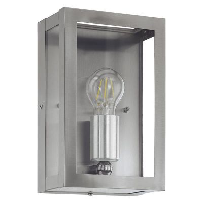 Zilveren industriële buitenlamp rvs, Alihan, IP44