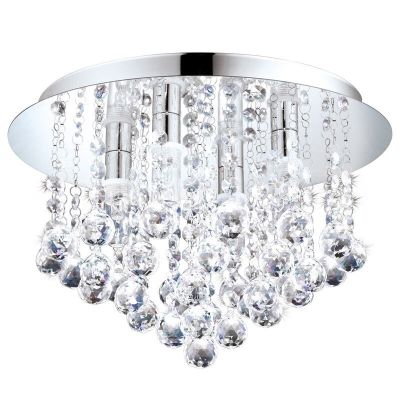 Chromen design plafondlamp kristal, Almedina, IP44