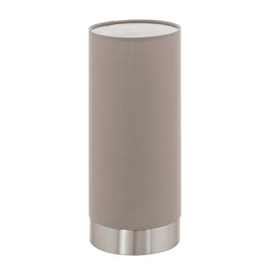 Taupe moderne tafellamp stof, Abano, met touchdimmer