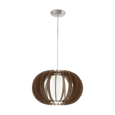 Bruine landelijke hanglamp hout, Kiran, 40 cm