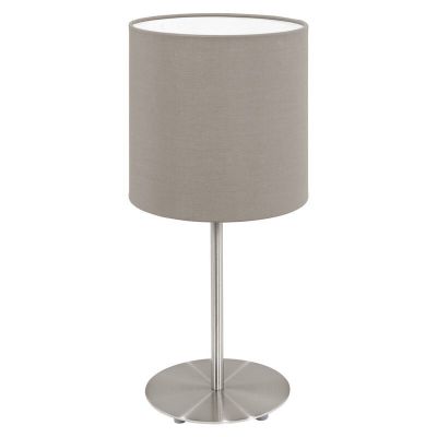Taupe moderne tafellamp stof, Abano, met schakelaar