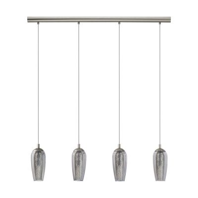 Nikkelen design hanglamp glas, Olcay