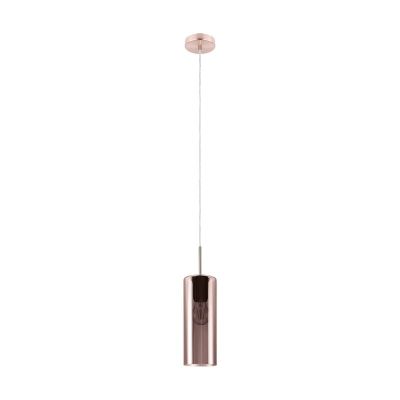 Koperen design hanglamp glas, Tino