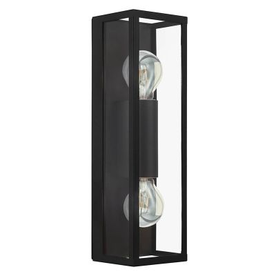 Zwarte moderne badkamer wandlamp glas, Amadou, IP44
