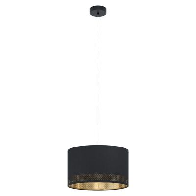 Zwarte moderne hanglamp stof, Niko
