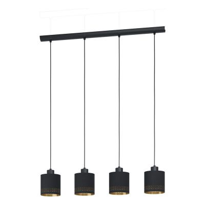 Zwarte moderne hanglamp stof, Niko