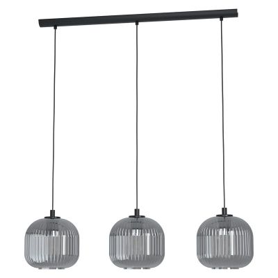 Zwarte retro hanglamp glas, Elvera