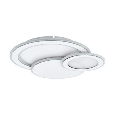Witte moderne plafonniere, Everdina, staal, met verstelbare lichtkleur